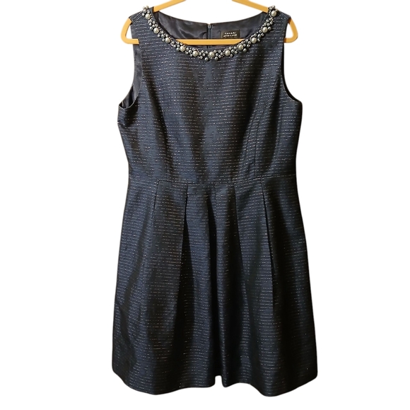 Tahari Embellished Fit and Flare Mini Dress - Picture 1 of 8